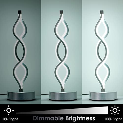 Silver Infinity Spiral LED Table Lamp
