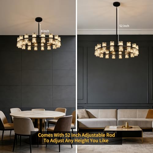32 Light Black Crystal Chandelier