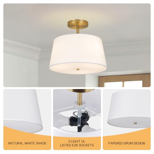 Modern Cone Shaped Semi Flush Mount Ceiling Light Fixture