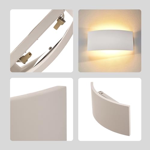 13.8" Paintable Plaster Wall Sconce Light