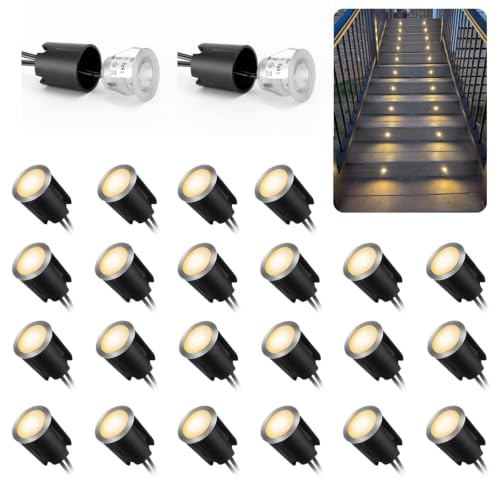 24 Pack LED Recessed Deck Lights with Protecting Shell
