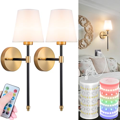 Battery Operated Wall Sconces Set of 2 (2 Count)