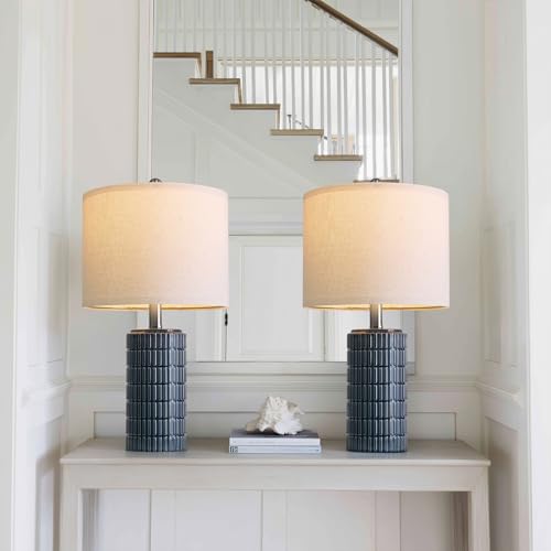 20.75" Small Blue Table Lamps (2 Count)