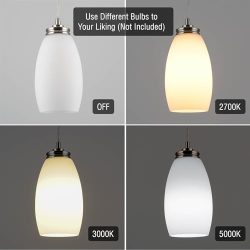 Coast 7" Pendant Light Glass Shades for Kitchen Island (2 Count)