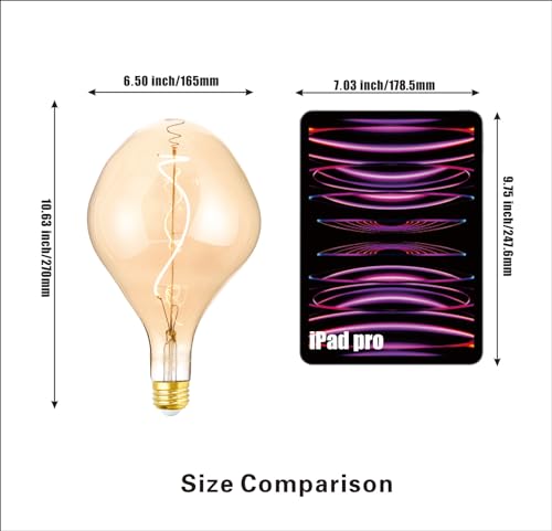 A165 Oversized LED Edison Light Bulb Dimmable 5W 250lm E26 2200K 1PC