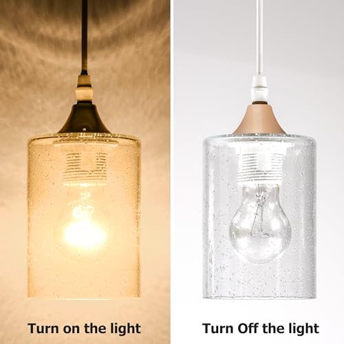 3Pcs Clear Bubble Glass Lamp Shade