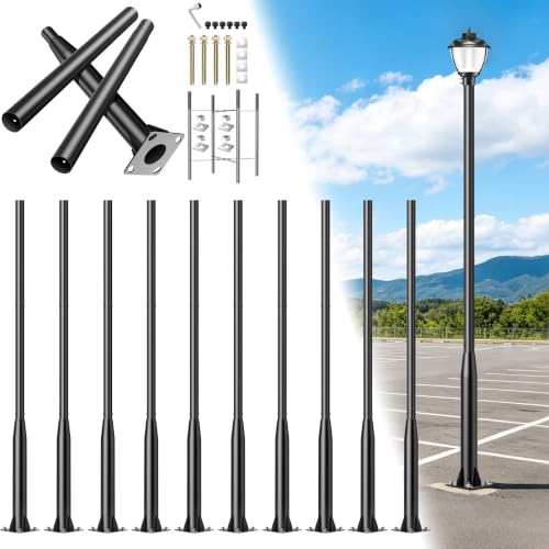 10Pack 10Ft Street Light Pole Adjustable Heavy Duty Metal Street Lamp Post
