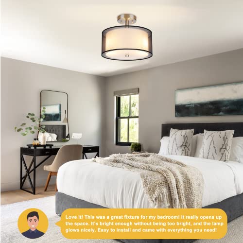 3 Light Semi Flush Mount Ceiling Light Fixture
