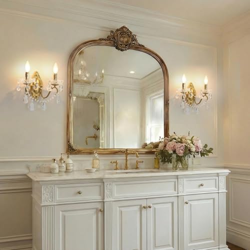 14inch Vintage Crystal Wall Sconces Set of Two (2 Count)