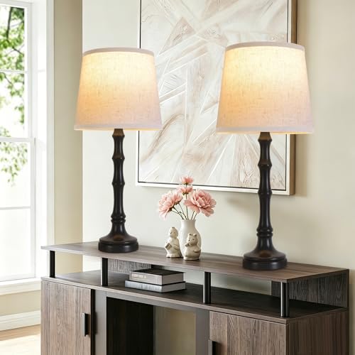 Lamps Set of 2 Modern Farmhouse Table Lamp Bedside Reading Lamps Living Room End Tables Set Lamps for Night Stands Bedroom Night Lamp (2 Count)