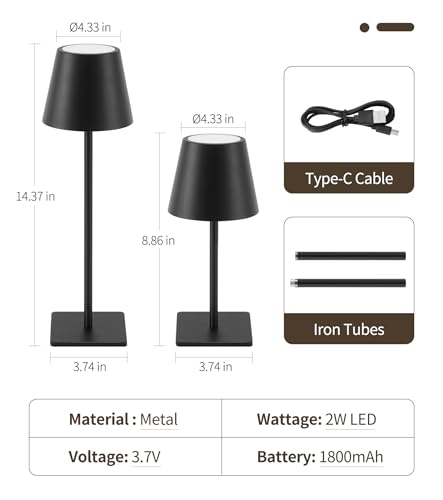 3 Pack Cordless Table Lamp (3 Count)