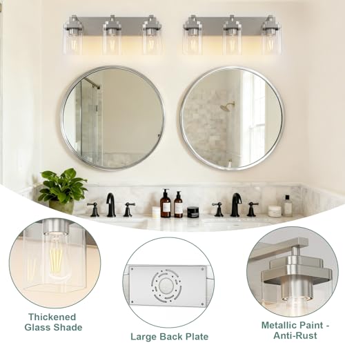 Brushed Nickel Bathroom Light Fixtures