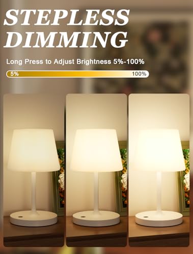 White Cordless Shower Lamp Waterproof