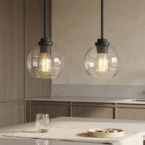 Black Globe Pendant Light (2 Count)