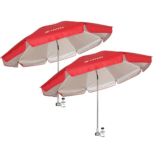 Chair Umbrella with Universal Clamp Adjustable 47 inches and 360° Swivel & UPF 50+ Protection Portable Sun Umbrella (2 Count)