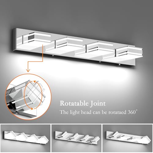 30inch Chrome Vanity Light for Bathroom with 5 Color Temperatures