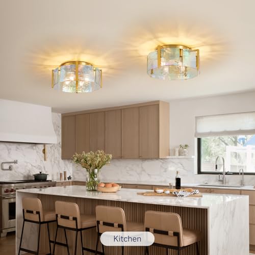 Brushed Gold Semi Flush Mount Ceiling Light