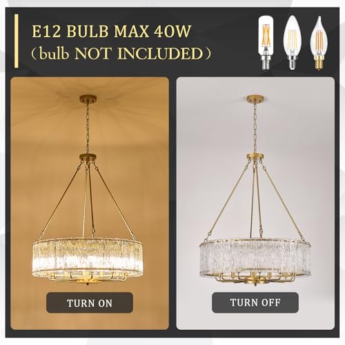 Modern 30" Crystal Glass Chandelier 12