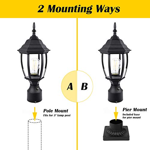 Dusk to Dawn Outdoor Post Light Hardwired 120V