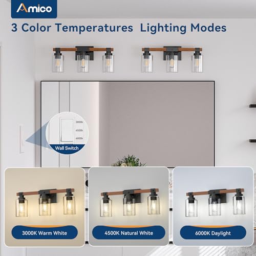 3 Light Farmhouse Bathroom Vanity Light