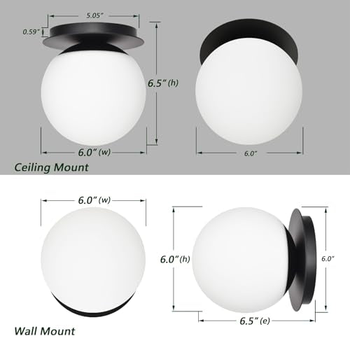 Wall Sconces 1 Light Modern Globe Sconce in Matte Black