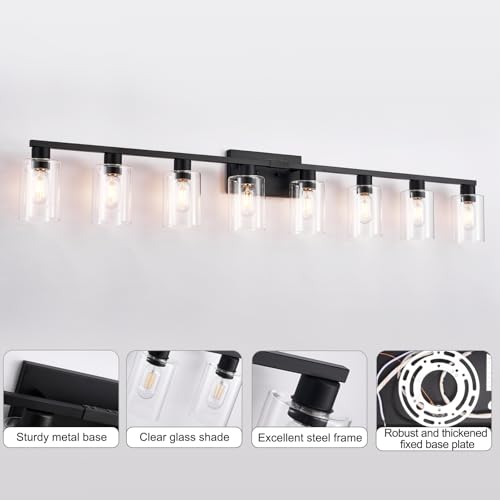 8 Light Black Vanity Light Fixtures