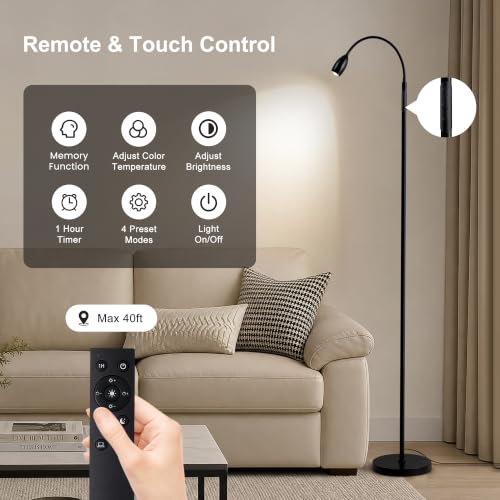72" Reading Floor Lamp (Black)