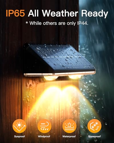 Solar Fence Lights Outdoor (12 Count)