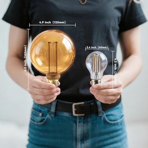 Globe Decorative Light Bulb Vintage Edison LED Soft Warm Amber G125
