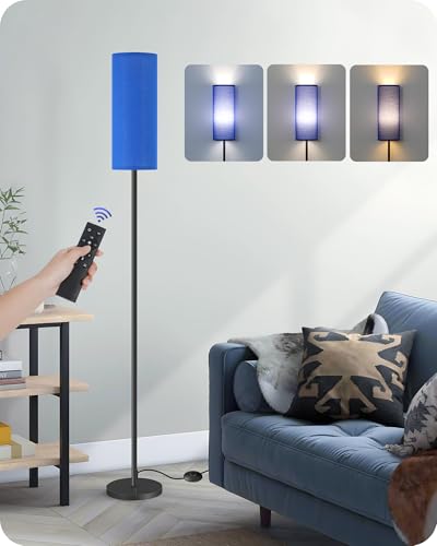 Dimmable Blue Floor Lamp for Living Room with Remote and Foot Switch