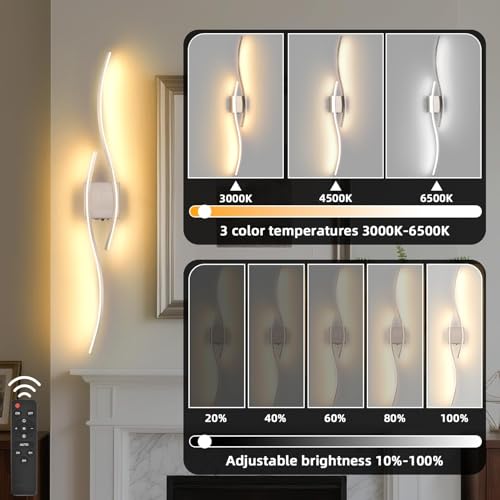 Battery Powered Silver Wall Sconces Set of 2 (2 Count)