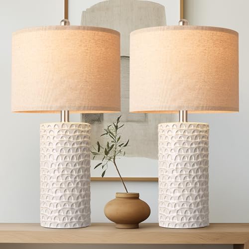 23" Modern Ceramic Table Lamp Set of 2 (2 Count)