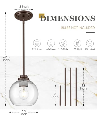 2 Pack Pendant Lights Kitchen Island (2 Count)