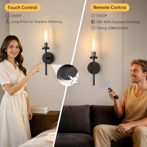 Battery Operated Wall Sconces Set of 2 (2 Count)