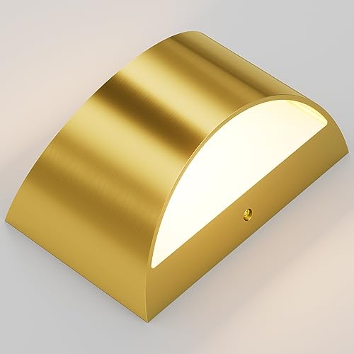 Brushed Brass Wall Sconce Indoor Wall Lights Hardwired 1 Pack Up and Down Wall Mount Light for Living Room Bedroom Hallway Corridor Conservatory Warm White 3000K