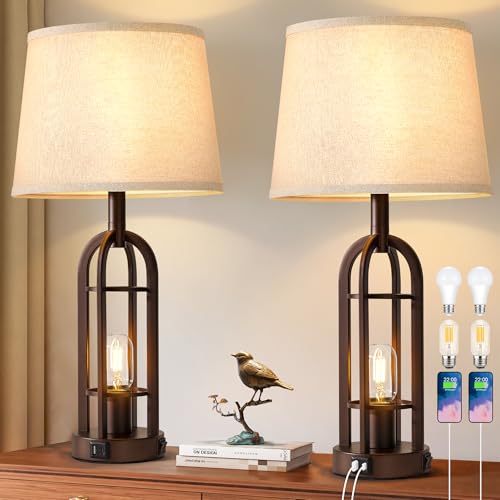 Table Lamps for Living Room End Table Set of 2 (2 Count)