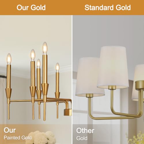 Gold Modern Small Chandelier 10 Light Dining Room Farmhouse Light Fixture