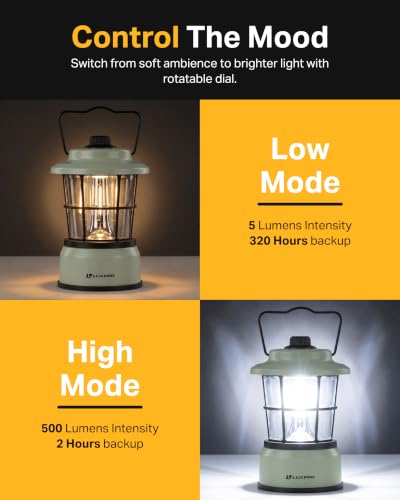 Rechargeable Retro Lantern LED Camping Lantern (2 Count)