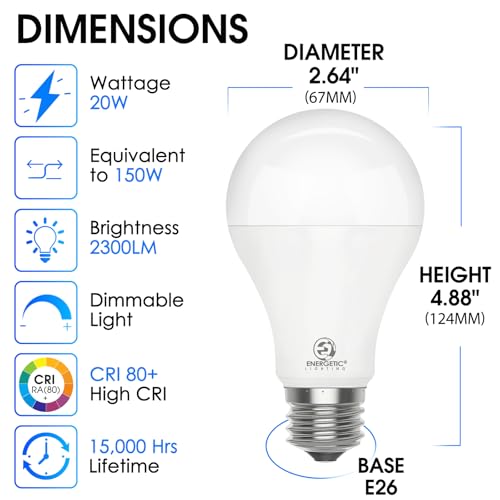 Energetic Dimmable A21 LED Bulb (2 Count)