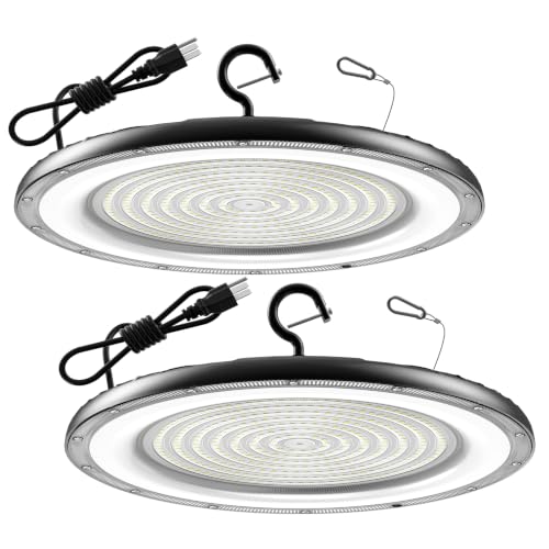 400W UFO High Bay Light 2 Pack 60000LM LED Shop Lights Plug & Play (2 Count)