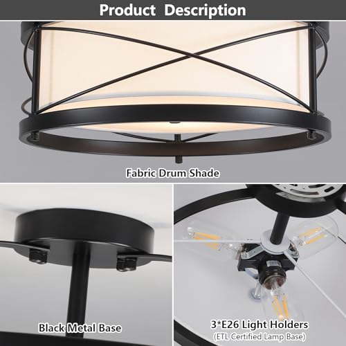 3 Light Flush Mount Ceiling Light