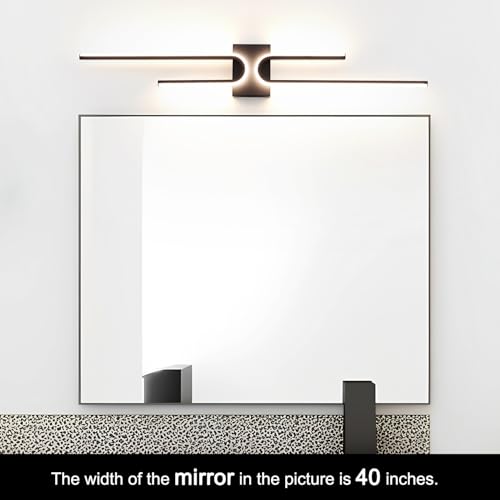 Vanity Light for Bathroom Lighting Over Mirror Black Dimmable 3CCT Vanity Lighting Fixture Modern Bath Vanity Bar 39in Led Bathroom Wall Sconce Lighting for Bedroom Living Room with Remote Control