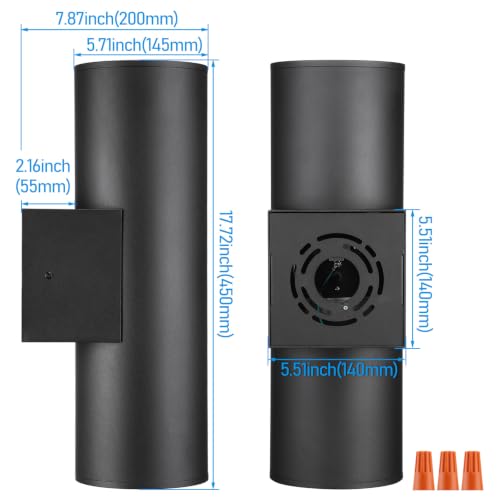 2 Pack 18 Inch 5CCT LED Cylinder Up Down Wall Light Outdoor (2 Count)