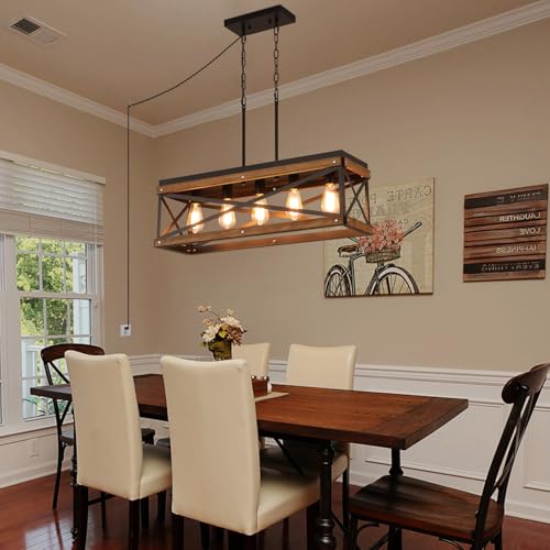 Rustic Farmhouse Plug in Kitchen Island Lighting