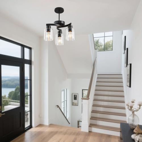 3 Light Black Dining Room Chandelier