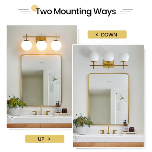 Gold Bathroom Light Fixtures (3 Count)