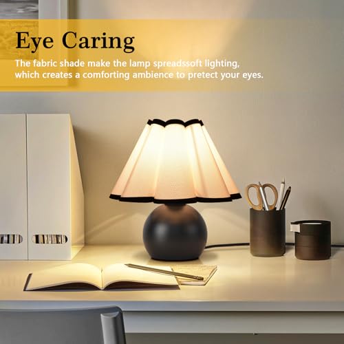 Matte Black Small Touch Control Table Lamp for Bedroom