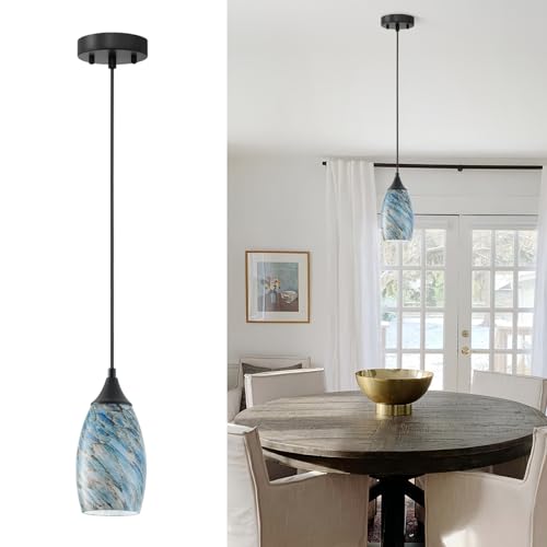 Vintage Art Pendant Blue Pebble Lighting