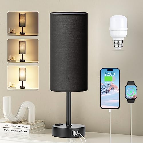 Black Bedside Lamp for Bedroom