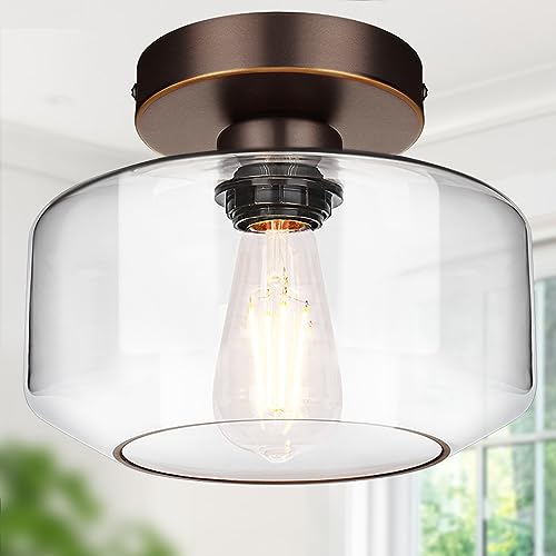 Industrial Semi Flush Mount Ceiling Light Oil Rubbed Bronze